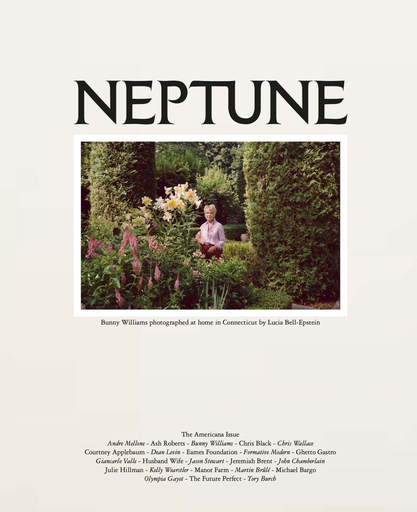 Neptune Papers Issue Seven - Cover One: Bunny Williams by Lucia Bell-Epstein